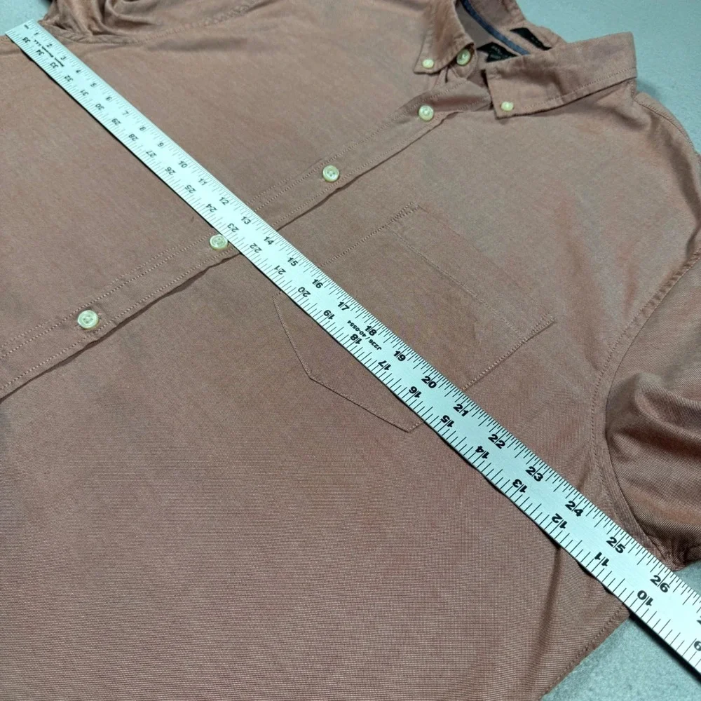 Banana Republic Mens XL Slim Fit Short Sleeve Button Down Shirt Dusty Rose Pink